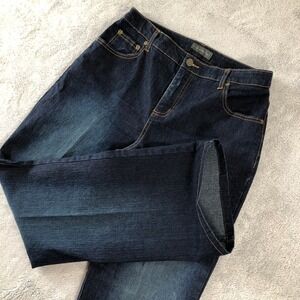 Relativity Jeans Women's 12 Blue Dark Wash Flare Bootcut High Rise Denim Stretch
